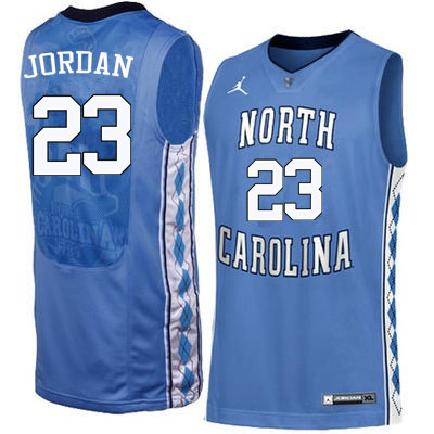 Men North Carolina Tar Heels #23 Michael Jordan College Basketball Jerseys Sale-Blue